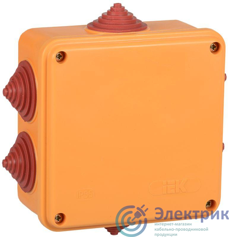 Коробка распаячная огнестойкая ПС 100х100х50 6P 6кв.мм IP55 6 вводов IEK UKF30-100-100-050-6-6-09