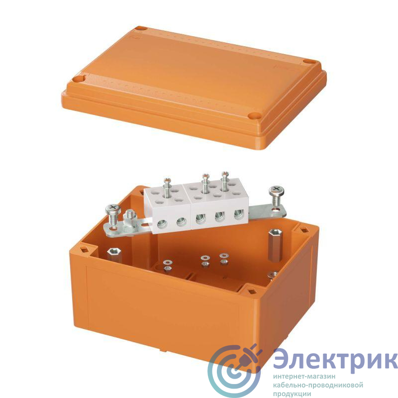 Коробка ответвительная FS 150х110х70мм 5р 450В 30А 16кв.мм с гладкими стенками и клеммн. IP56 пластик. DKC FSB20516