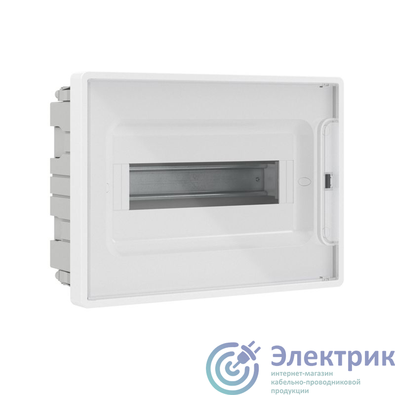 F12B3WT | Щиток встраиваемый Фрейм (FRAME) 12мод. для полых стен с прозр. дверцей с 2 шинами PEN на 6 и 8 отверст. бел. DKC
