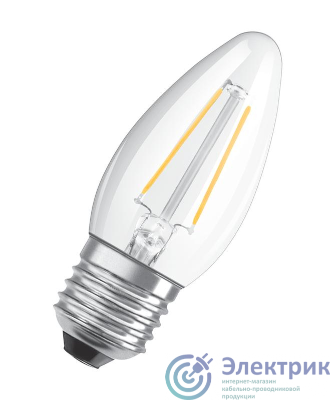 Лампа светодиодная филаментная LEDPCLB40D 5Вт E27 230В 827 FIL 10X1 диммир. OSRAM 4058075590670