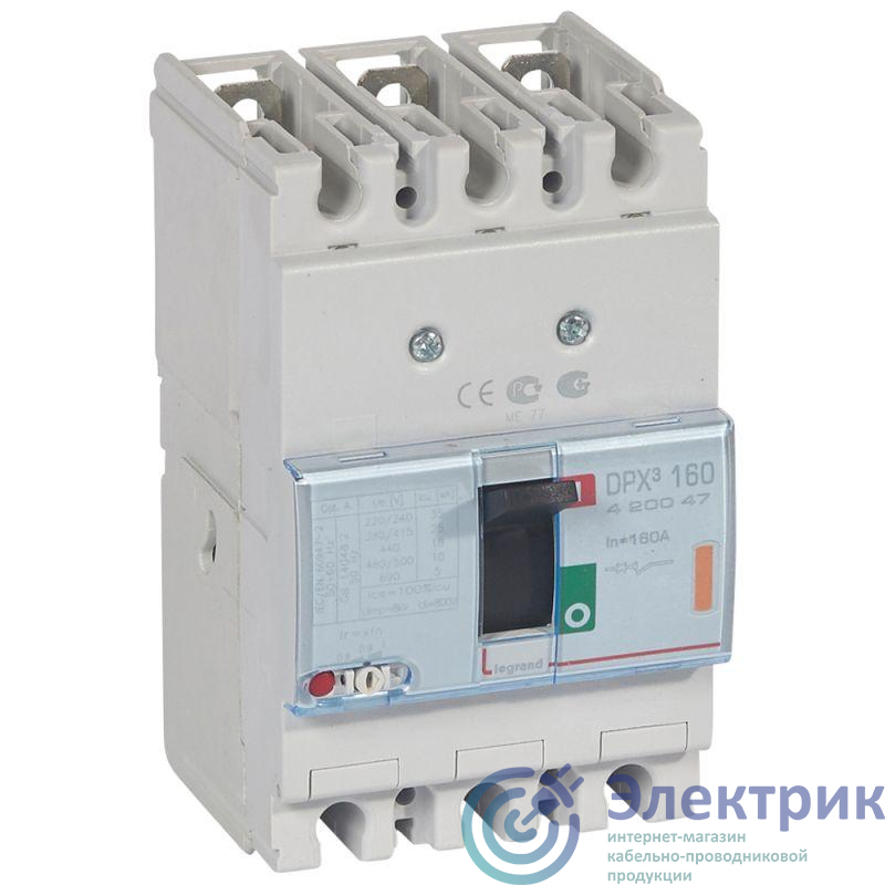 Выключатель автоматический 3п 160А 25кА DPX3 160 термомагнитн. расцеп. Leg 420047