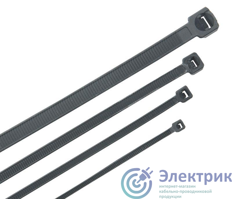 Хомут-стяжка для кабеля 2.5х200мм нейлон черн. (уп.100шт) ITK HKB-W25-L200