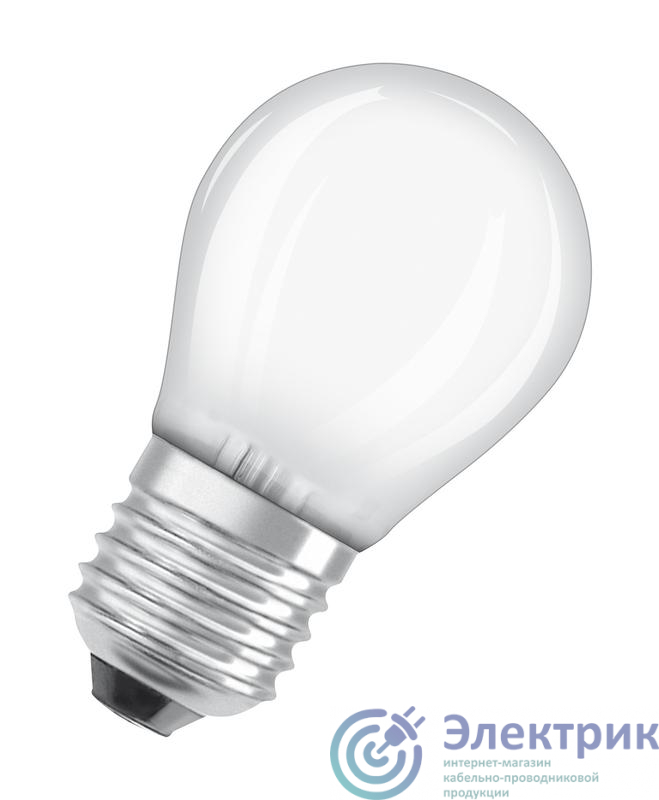 Лампа светодиодная филаментная Retrofit P 5Вт (замена 40Вт) матов. 2700К тепл. бел. E27 470лм угол пучка 320град. 220-240В диммир. OSRAM 4058075436909
