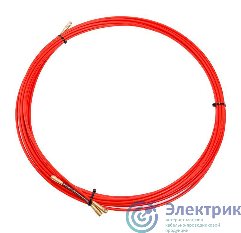 Протяжка кабельная (мини УЗК в бухте) 7м стеклопруток d3.5мм красн. Rexant 47-1007