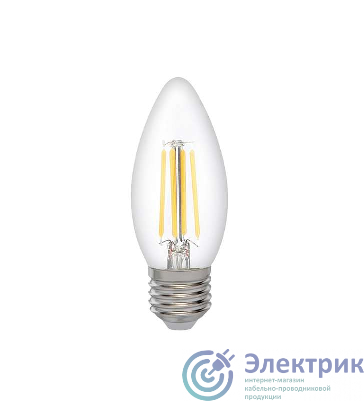 Лампа светодиодная филаментная PLED OMNI 8Вт C35 4000К нейтр. бел. E27 230В/50Гц CL JazzWay 5020825