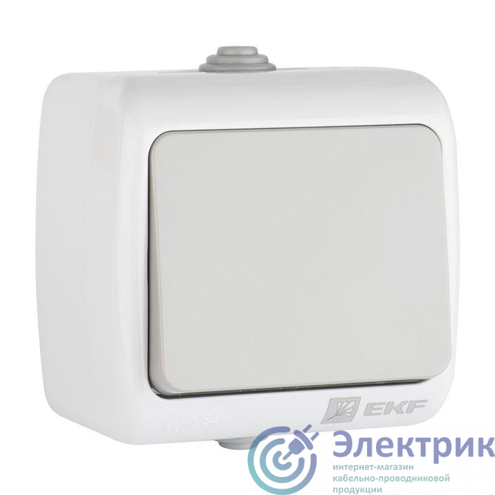 Выключатель 1-кл. ОП Мурманск 10А IP54 сер. EKF EFV10-021-30-54
