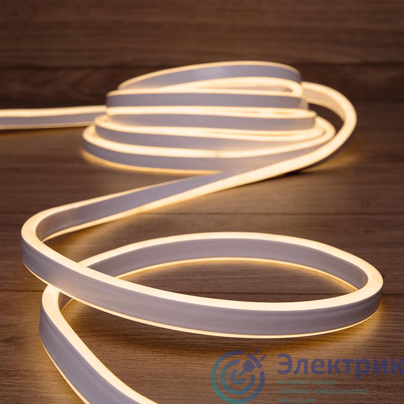 Шнур светодиодный гибкий неон LED SMD 8х16мм 120LED/м односторонний тепл. бел. 5м Neon-Night 131-006