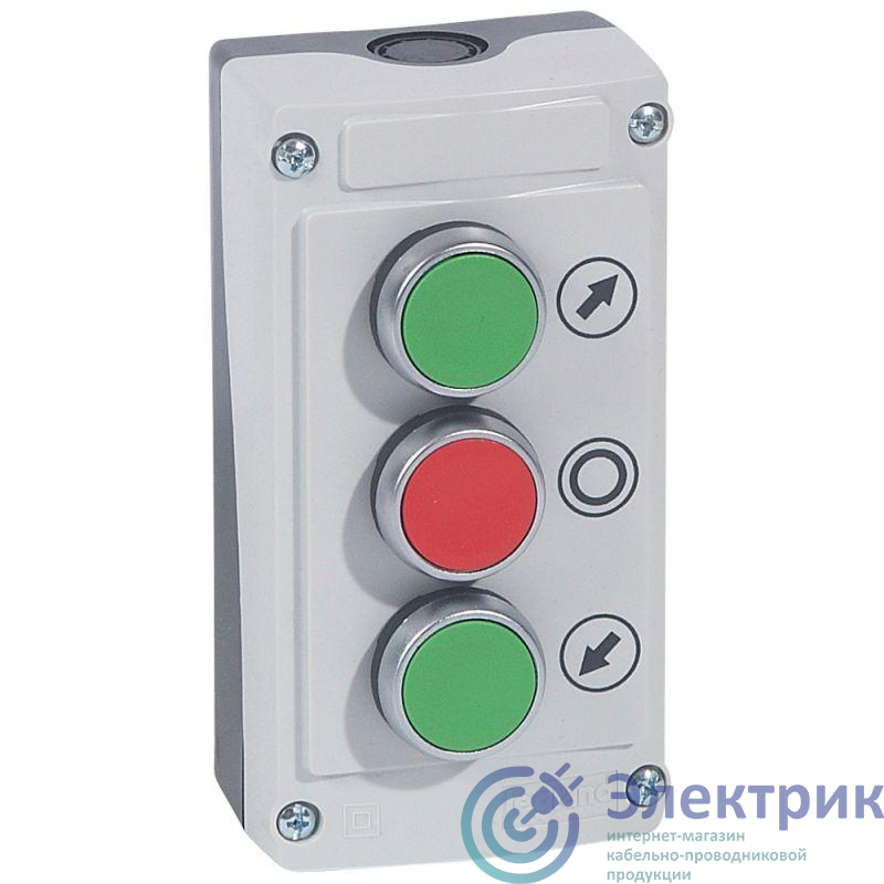 Пост кнопочный 3-х кноп. 2НО+НЗ Osmoz Leg 024236