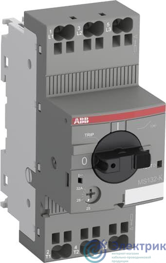 Выключатель автоматический 6.3А-10А 100кА MS132-10K втычн. клеммы с регулир. теплов. защитой ABB 1SAM350010R1010