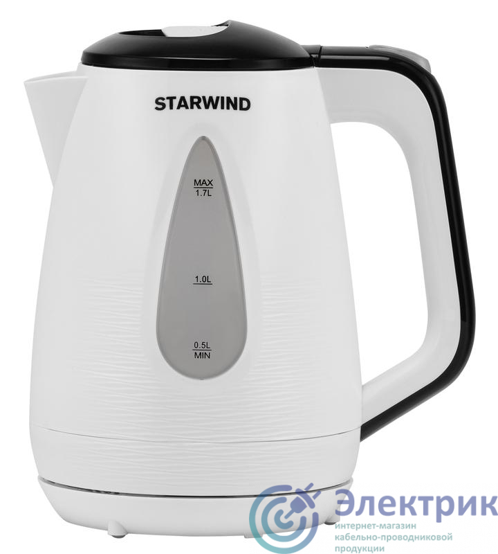 Чайник электрический SKP3213 1.7л 2200Вт бел./черн. (корпус пластик) STARWIND 1416522