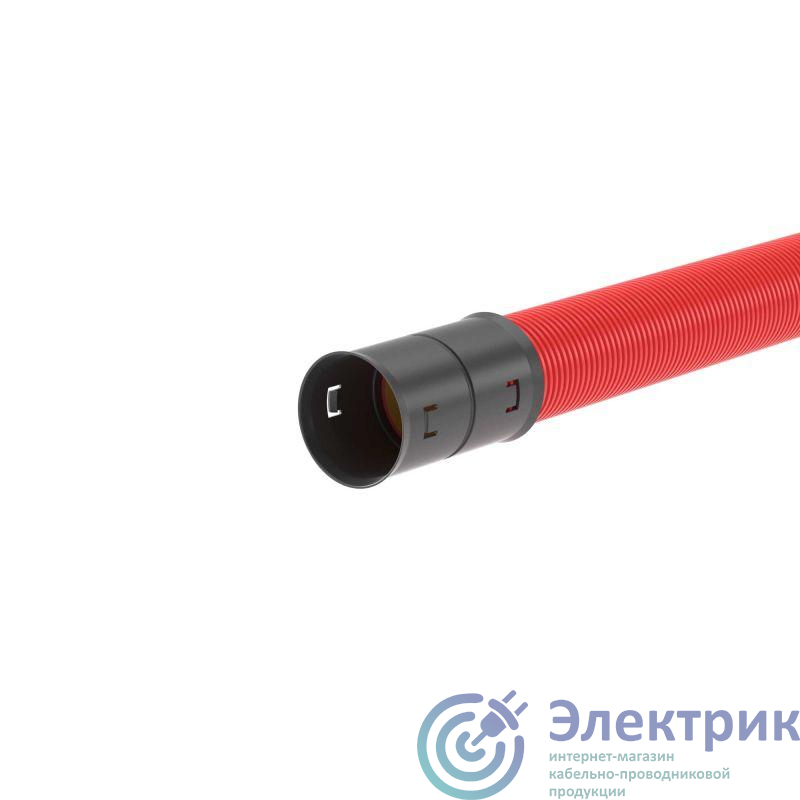 Труба гофрированная двустенная ПНД жесткая d200мм с муфтой для кабельной канализации SN8 750Н красн. (дл.5.70м) DKC 160920-8K57