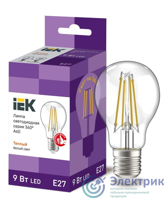 Фото IEK LLF-A60-9-230-30-E27-CL