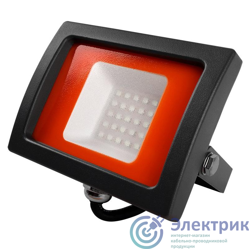 Прожектор светодиодный PFL-SC Red 20Вт IP65 190-260В ДО закален. стекло JazzWay 5010499