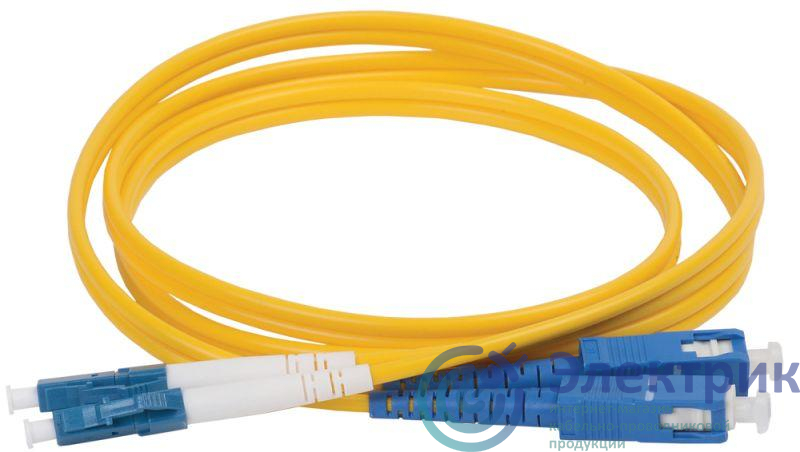 Патч-корд оптический коммутационный переходной для одномодового кабеля (SM); 9/125 (OS2); LC/UPC-SC/UPC; двойного исполнения (Duplex); LSZH (дл.2м) ITK FPC09-LCU-SCU-C2L-2M