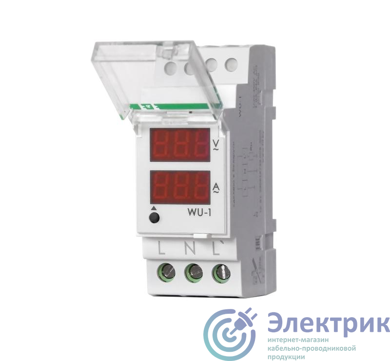 Указатель напряжения и тока WU-1 (однофазный; 0.5-63А 24-250В 40-60Гц 2 модуля; монтаж на DIN-рейке) F&F EA04.011.007