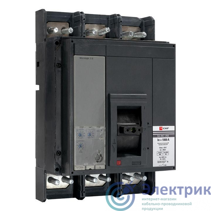 Выключатель автоматический 3п 1250/1000А 50кА ВА-99C Compact NS PROxima EKF mccb99C-1250-1000