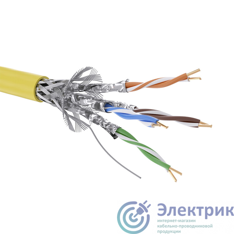 Кабель CAT 7, S/FTP, нг(А)-HF, бухта 500м, желтый | RN7SFA01YL | DKC