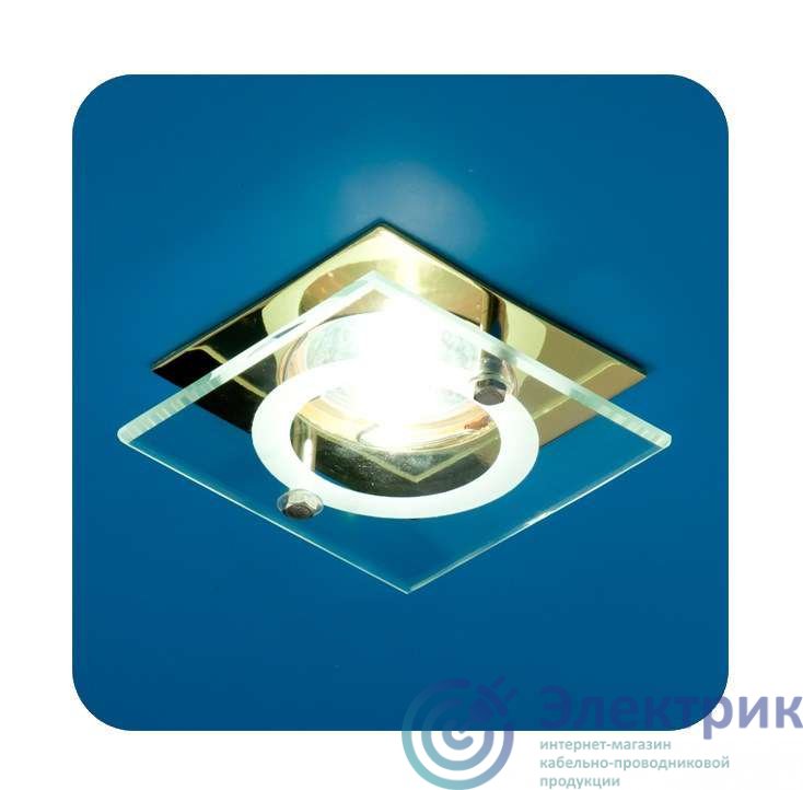 Светильник Quartz 51 4 04 с накладным стеклом квадрат. MR16 зол. ИТАЛМАК IT8061