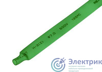 Трубка термоусадочная 7.0/3.5 1м зел. REXANT 20-7003
