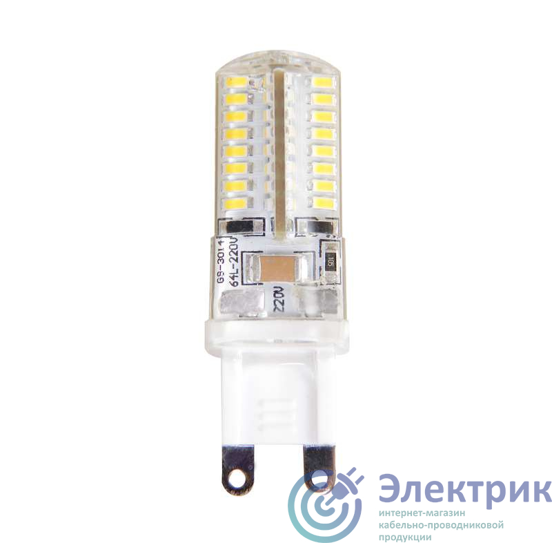 Лампа светодиодная PLED-G9 7Вт капсульная 4000К нейтр. бел. G9 400лм 220В JazzWay 1039095B