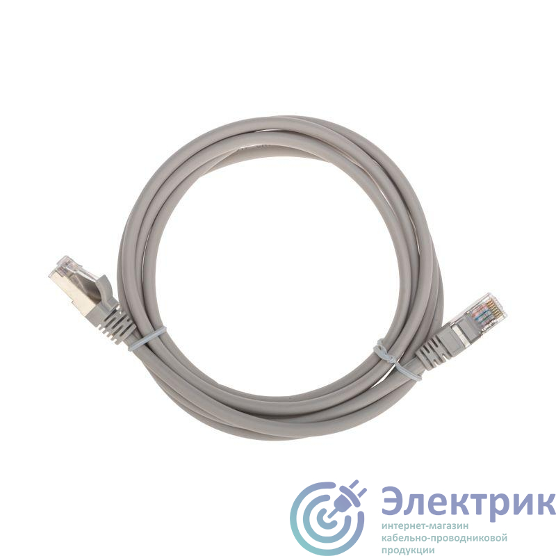 02-0110-2 | Патч-корд F/UTP кат.5e RJ45-RJ45 26AWG LSZH 2м сер. Rexant