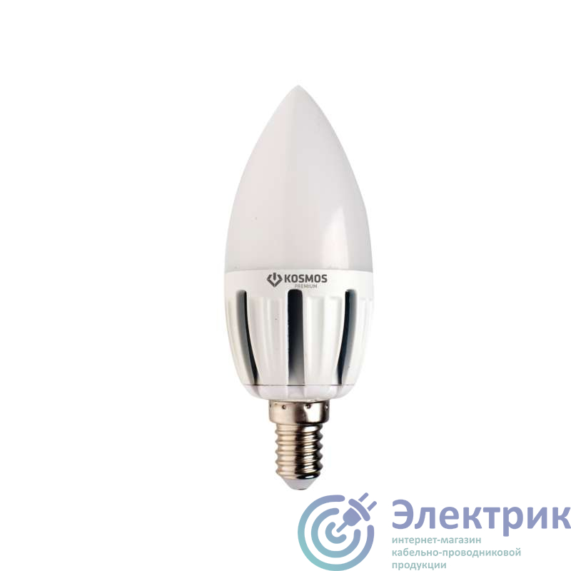 Лампа светодиодная KOSMOS premium 5Вт свеча 3000К E27 230В КОСМОС KLED5wCN230vE2727
