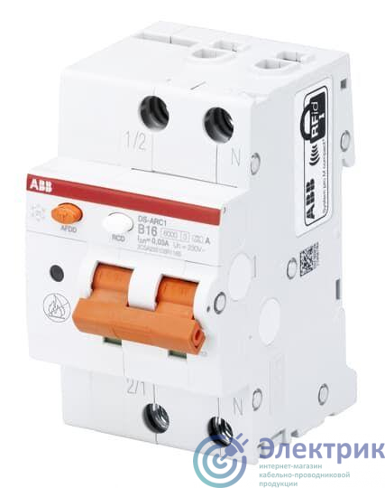 Выключатель автоматический дифференциального тока с защитой от дуги DS-ARC1 C20 A30 ABB 2CSA255103R1204