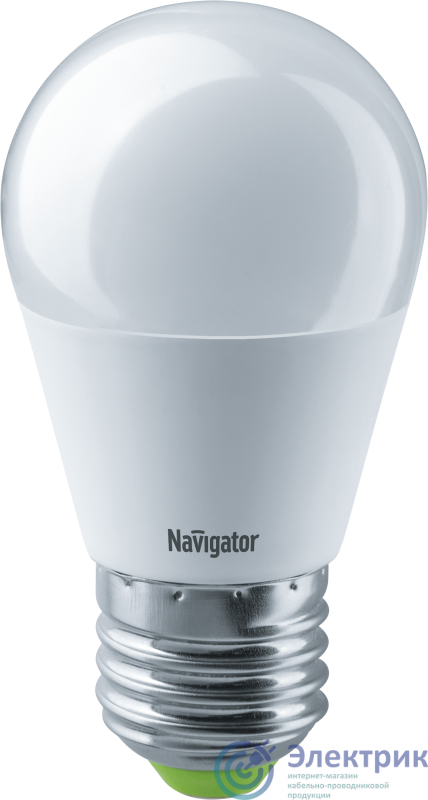 Лампа светодиодная 61 336 NLL-G45-8.5-230-2.7K-E27 8.5Вт шар матовая 2700К тепл. бел. E27 640лм 176-264В Navigator 61336