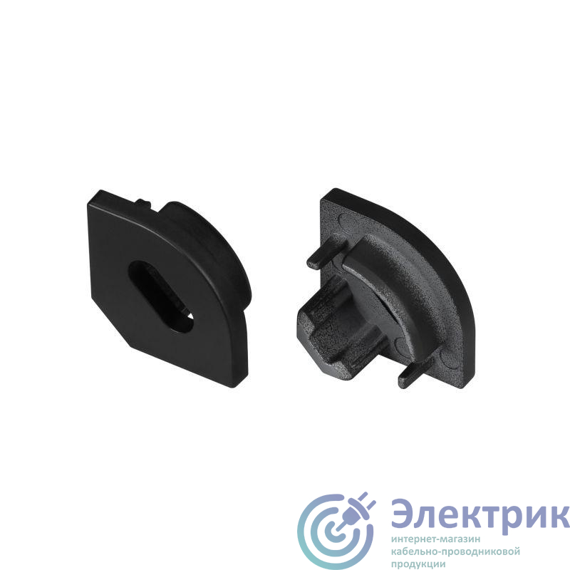 049410 | Заглушка SL-KANT-H10 BLACK с отверстием пластик (комплект) Arlight