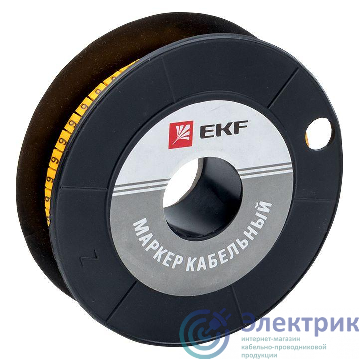Маркер каб. 6.0кв.мм "6" (ЕС-3) (уп.350шт) EKF plc-KM-6-6