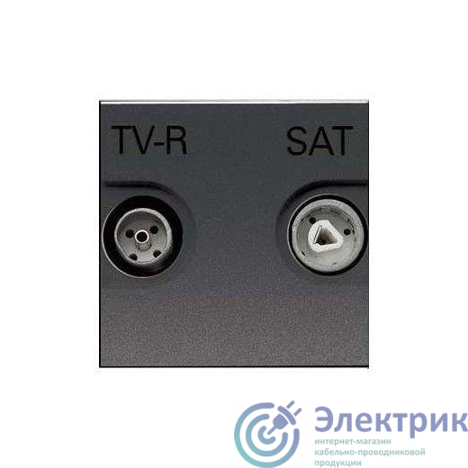 Розетка TV-R-SAT Zenit оконечная с накладкой антрацит ABB 2CLA225170N1801