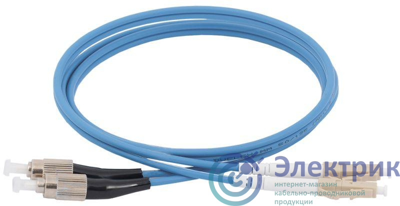 Патч-корд оптический коммутационный соединительный для многомодового кабеля (MM); 50/125 (OM4); FC/UPC-LC/UPC (Duplex) (дл.1м) ITK FPC5004-FCU-LCU-C2L-1M