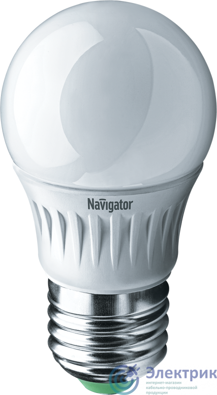 Лампа светодиодная 94 477 NLL-P-G45-5-230-2.7K-E27 5Вт шар 2700К тепл. бел. E27 330лм 176-264В Navigator 94477