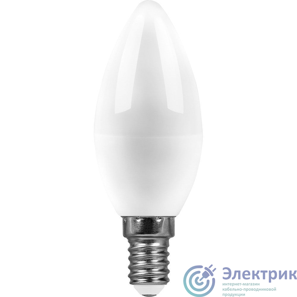 Лампа светодиодная LED 11вт E14 дневной матовая свеча