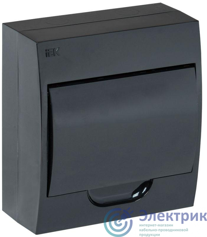 Корпус модульный пластиковый ЩРН-П-8 IP41 навесной черн. черн. дверь IEK MKP13-N-08-41-K02