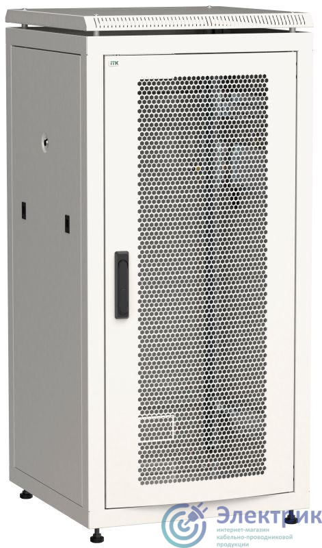 Шкаф сетевой 19дюйм LINEA N 24U 600х800мм перфорированная передняя дверь сер. ITK LN35-24U68-P