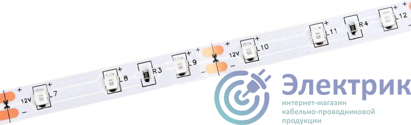 Лента светодиодная LED LSR-2835Y60-4.8-IP20-12В (уп.5м) IEK LSR1-4-060-20-3-05