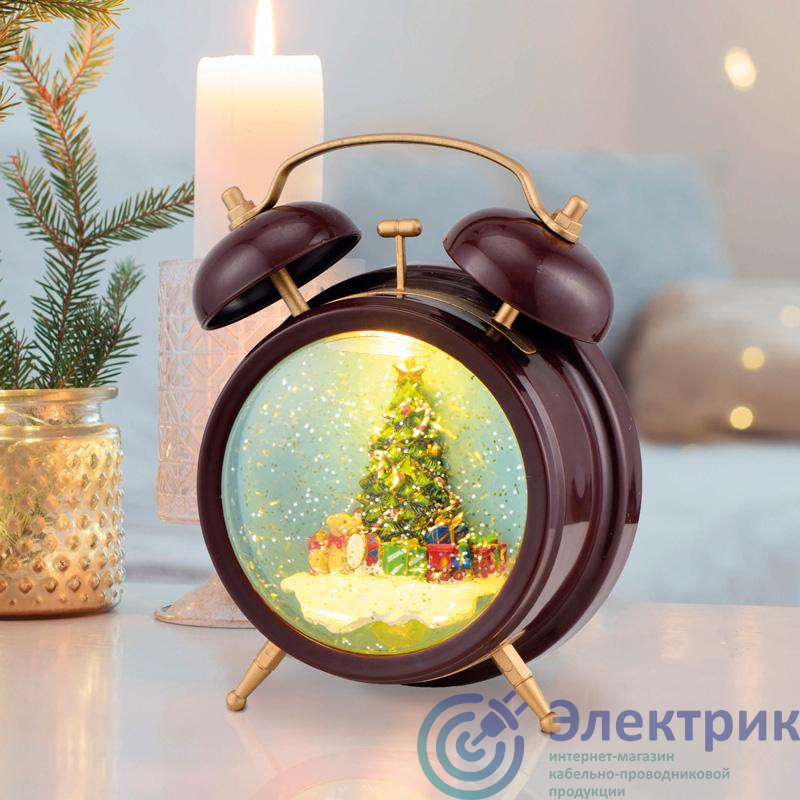 Светильник декоративный "Часы" с эффектом снегопада Neon-Night 501-162
