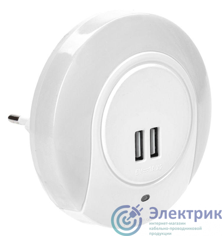 Светильник-ночник 001 круг USB датчик освещения 220В IEK LDNN5-001-SQ-P-00-S-K01