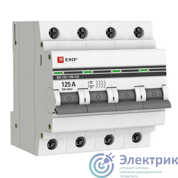 Выключатель нагрузки 4п 125А ВН-125 PROxima EKF SL125-4-125-pro