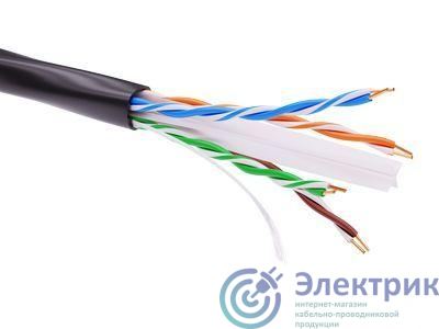 Информационный кабель неэкранированый U/UTP 4х2 CAT6, PE, Черный | RN6UUPE3BK | DKC