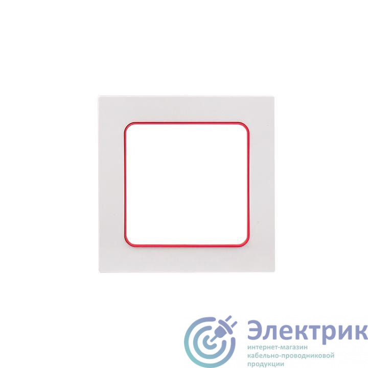 Рамка 1-м Стокгольм бел. с линией цвета красн. PROxima EKF EXM-G-304-20