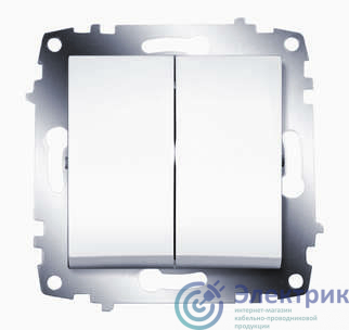 Выключатель 2-кл. 1мод. СП Cosmo 10А IP20 механизм бел. ABB 619-010200-202
