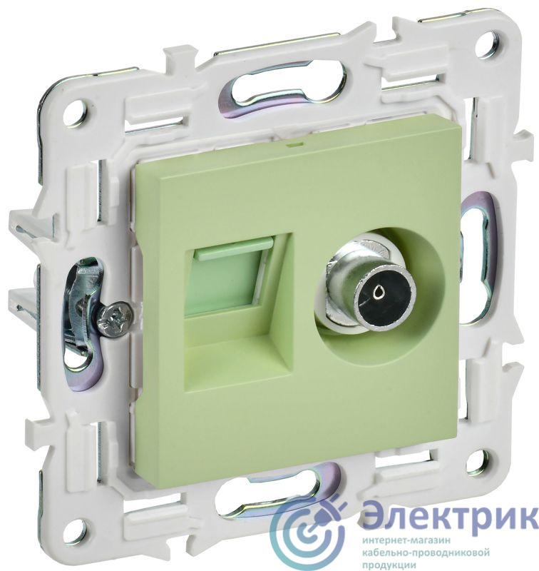 SK-AK20-1-K06 | Розетка двойная TV+RJ45 кат.5E SKANDY SK-A14G мятный IEK 