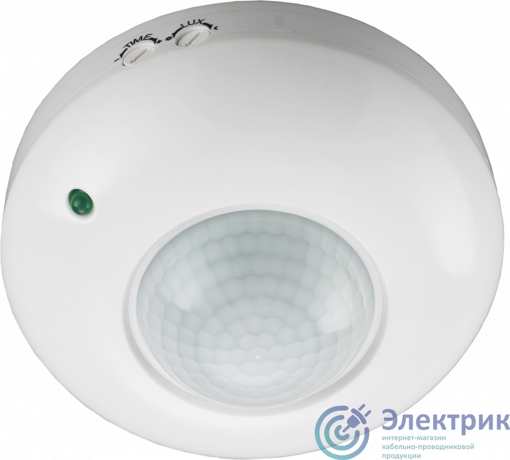 60130DEK | Датчик движения инфракрасный ДДИ-101 01 1200Вт 6м 360градус белый Dekraft 