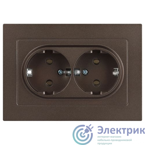 Б0063498 | Розетка 2-м СП Accent 6-205-08 16А IP20 250В 2P+E Schuko AL/CU бронза Intro