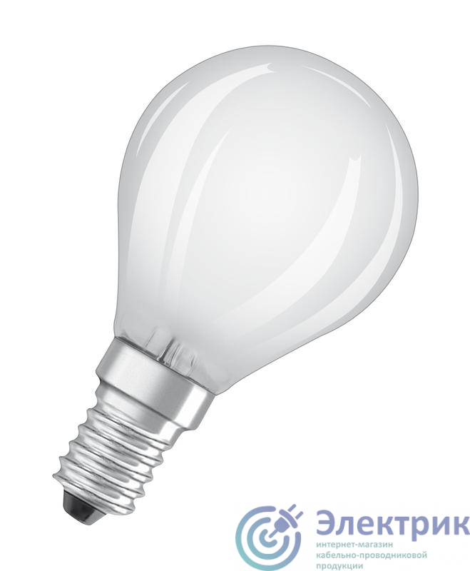 Лампа светодиодная филаментная Retrofit P 2.8Вт (замена 25Вт) матов. 2700К тепл. бел. E14 250лм угол пучка 320град. 220-240В диммир. OSRAM 4058075436961