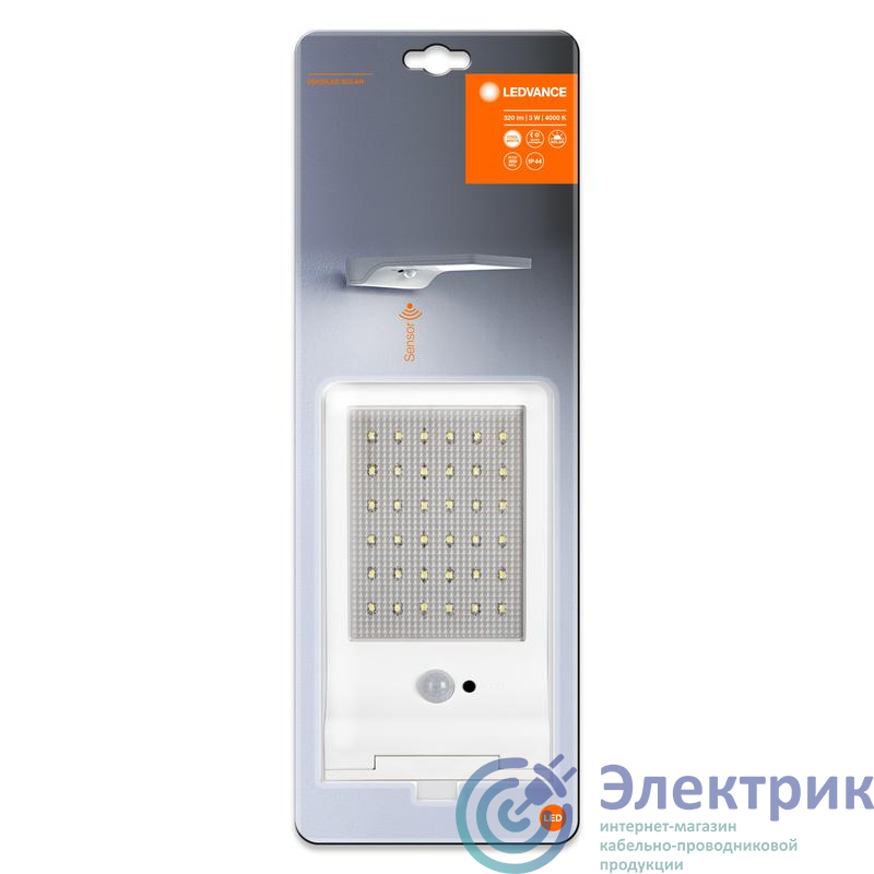 Светильник Door LED Solar 3Вт 4000К 320лм IP44 аккум. с сенсором бел. на солнечной батарее LEDVANCE 4058075267909