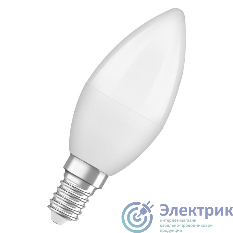 Лампа светодиодная LED Antibacterial 5.5Вт B свеча матовая 4000К нейтр. бел. E14 470лм 220-240В угол пучка 220град. бактерицидн. покрыт. (замена 50Вт) OSRAM 4058075561410