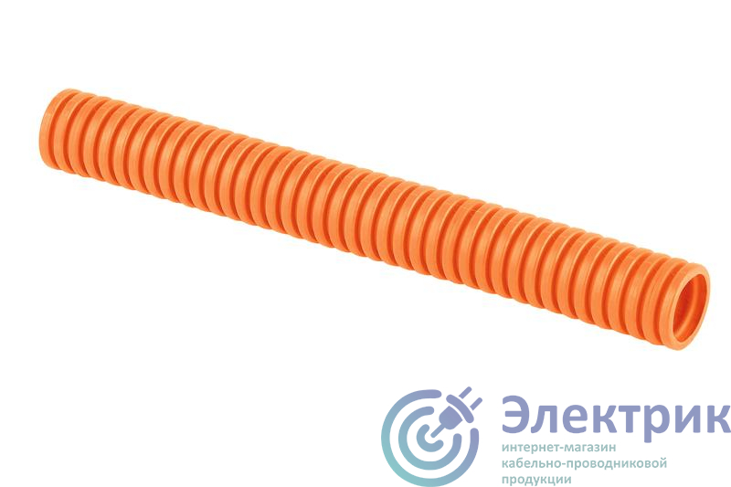 Труба гофрированная ПП тяжелая d25мм с протяжкой оранж. (уп.50м) Ruvinil 42511